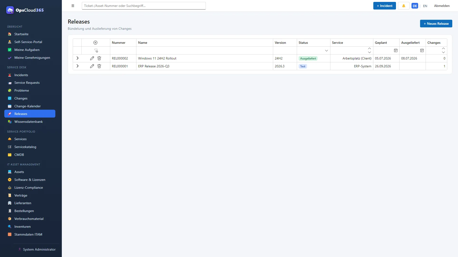 OpsCloud365: Releases bündeln mehrere Changes