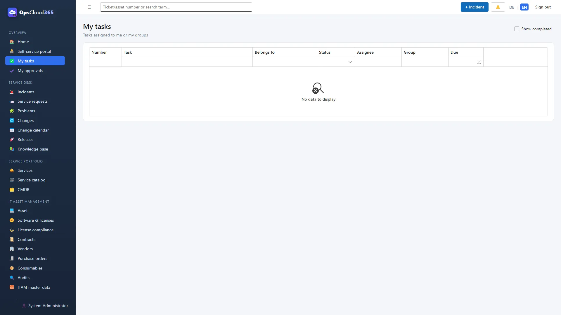 OpsCloud365 (EN): Sarcinile mele din toate înregistrările